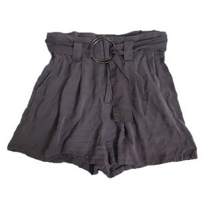 belted high waisted shorts